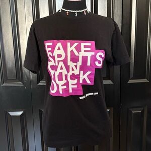 Black T-Shirt with Pink Graphic